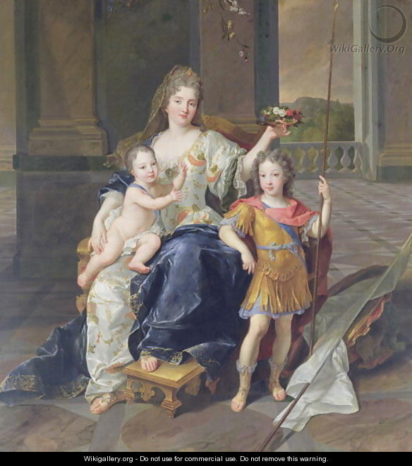 Duchess de la Ferte with the Duke of Brittany and the Duke of Anjou Louis XV c.1712 - Francois de Troy