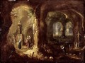 Grotto with Statues and Numerous Figures Worshipping Idols St Simeon Stylites, c.1640 - Rombout Van Troyen
