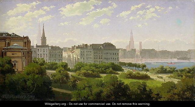 The Hamburg Kunsthalle and the Wallanlagen at the Glockengiesserwal, 1875 - Rudolf von Turcke