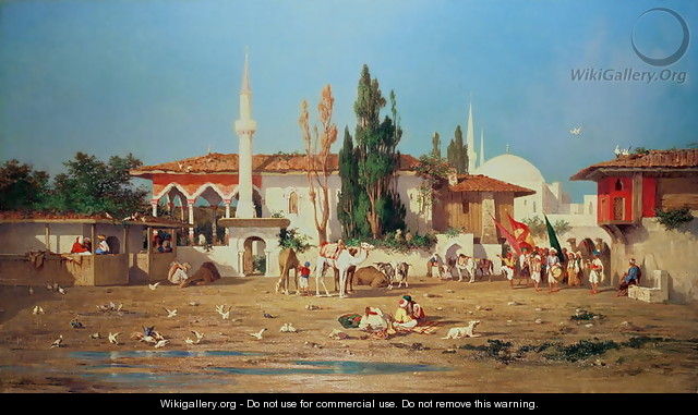 Arabs marching out of town - Charles de Tournemine