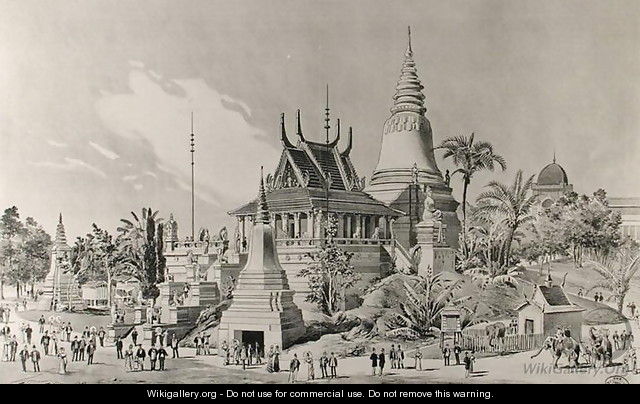 The Cambodian Palace at the Trocadero, the Universal Exhibition of 1900 - Henri Toussaint