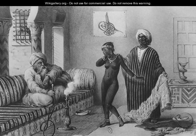 A Young Girl from Timbuktoo Being Offered by a Slave Master in Tripoli in 1854, from Voyages au Soudan et dans LAfrique Septentrionale, engraved by A. Adam, 1850 - Pierre Tremaux