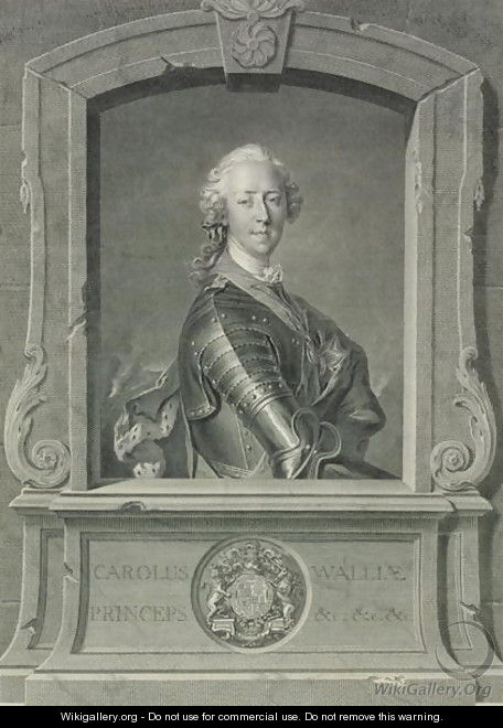 Prince Charles Edward Stuart 1720-88, engraved by J.G. Wille, 1748 - Louis Tocque