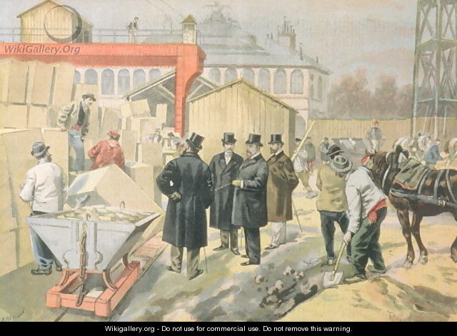 The Prince of Wales 1841-1910 Visiting the Building Site of the 1900 Universal Exhibition, from Le Petit Journal, 20th March 1898 - Oswaldo Tofani