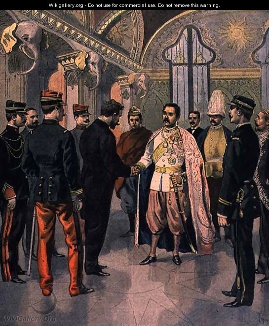 Paul Doumer 1857-1932, Governor General of Indochina, Received by the King of Siam in Bangkok, from Le Petit Journal, 7th May 1899 - Oswaldo Tofani