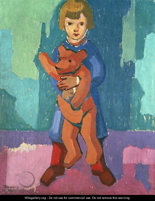 Boy with a Teddy Bear - Axel Torneman