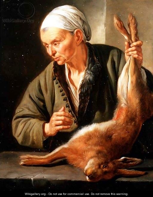 Woman with a dead hare, 1675 - Jacob Toorenvliet