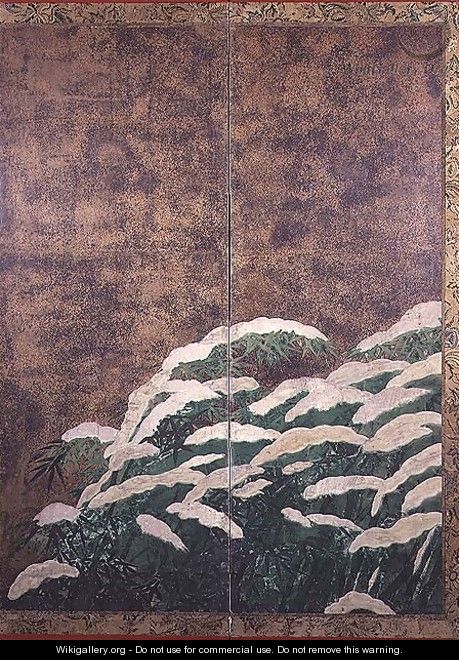 Bamboos under snow 4 - Mitsuyoshi (Gyobu) (Kyuyoku) Tosa