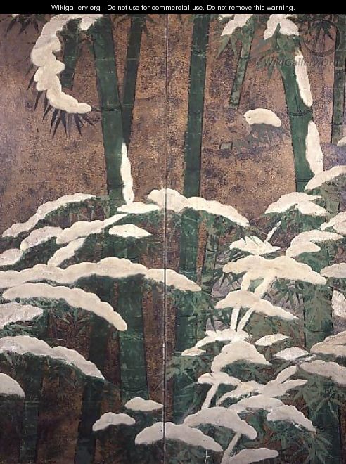 Bamboos under snow 3 - Mitsuyoshi (Gyobu) (Kyuyoku) Tosa