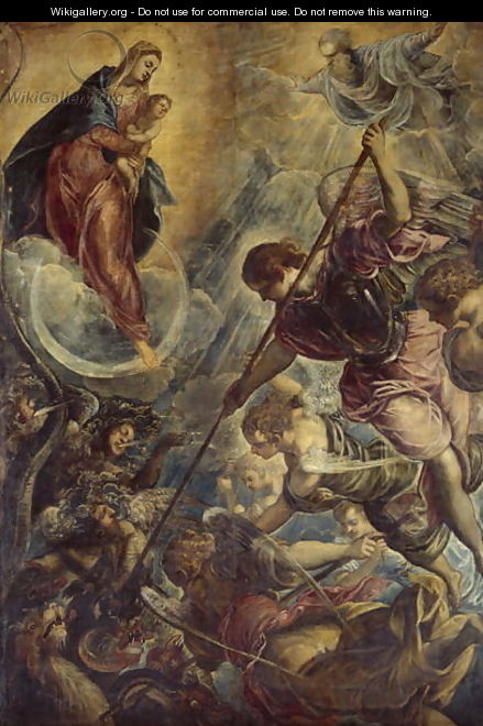 Archangel Michael Fights Satan, c.1590 - Jacopo Tintoretto (Robusti)