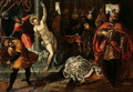 Saint Catherine of Alexandria being whipped in the presence of Emperor Maxentius - Jacopo Tintoretto (Robusti)