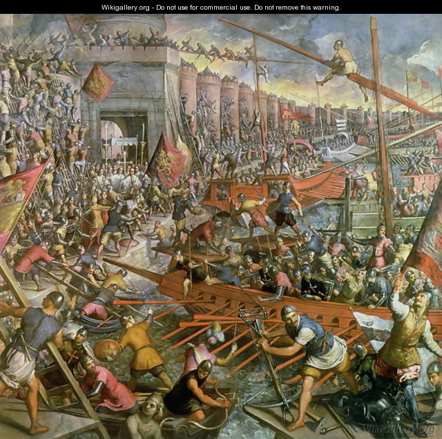 The Capture of Constantinople in 1204 - Jacopo Tintoretto (Robusti)