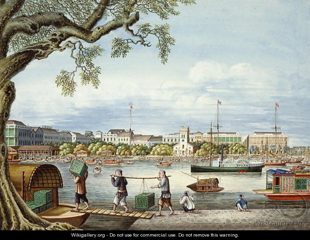 The Hongs of Canton, c.1852 - Tinqua