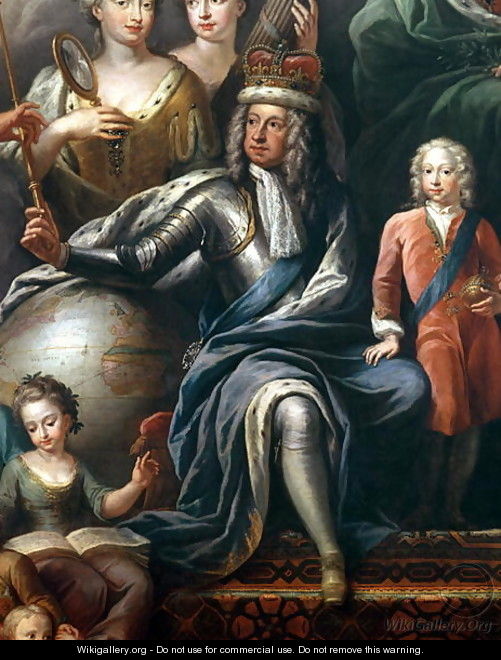 George I and his grandson, Prince Frederick, detail from the Painted Hall - Sir James Thornhill