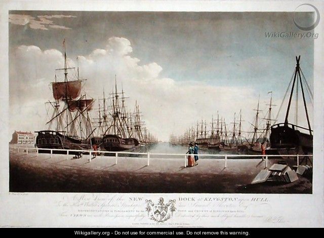 A West View of the New Dock at Kingston upon Hull, 1786 - Robert Thew