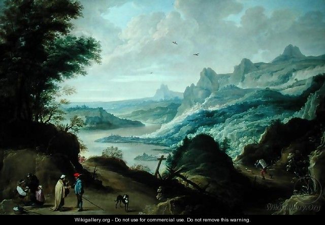 Gypsies and a Fortune Teller in a River Landscape - David The Younger Teniers