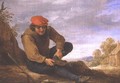 Seated man removing his shoe - David The Younger Teniers