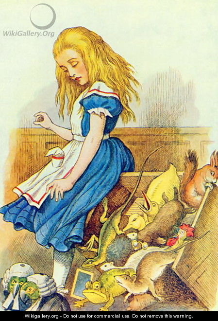 Alice Upsets the Jury-Box, illustration from Alice in Wonderland by Lewis Carroll 1832-9 - John Tenniel