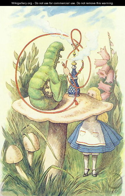 Alice Meets the Caterpillar, illustration from Alice in Wonderland by Lewis Carroll 1832-9 - John Tenniel