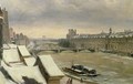 View of the Louvre in Winter - Hyppolyte Victor Valentin Sebron