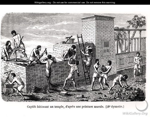 Slaves Building a Temple, after an 18th Dynasty Mural - (after) Sellier, P.