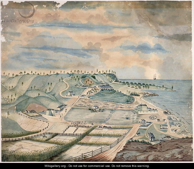Settlement at Norfolk Island, c.1835 - Thomas Seller