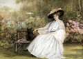Lady and her Dog at Corsham Court, c.1914 - Charles A. Sellar