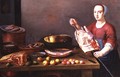 A Still Life of Meat and Fish with a Cook - Floris Gerritsz. van Schooten