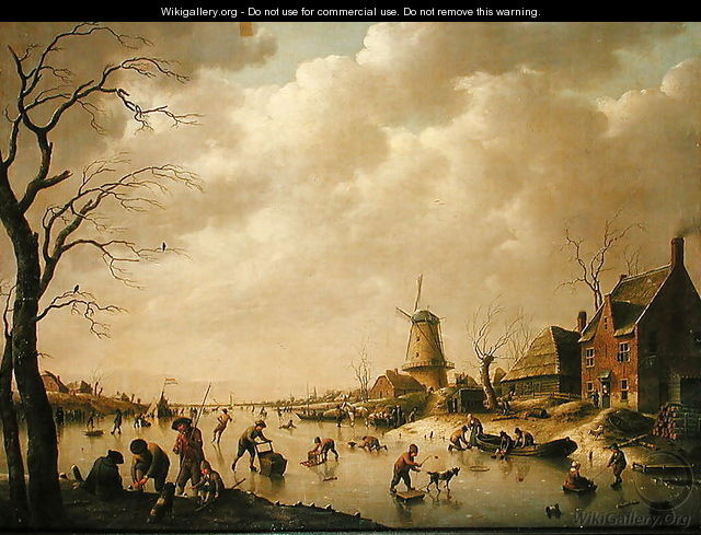 Skaters on a Frozen Canal, 1779 - Hendrik Willem Schweickardt