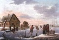 Figures Skating in a Winter Landscape - Hendrik Willem Schweickardt