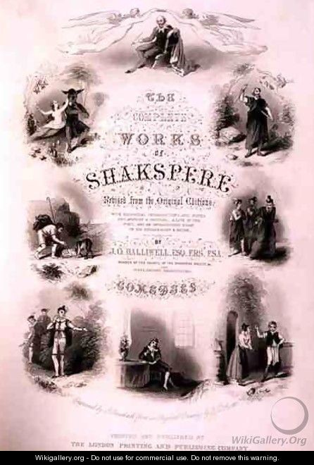 Frontispiece for The Complete Works of Shakespeare, revised by J. O. Halliwell, engraved by G. Greatbach - (after) Scott, T. D.