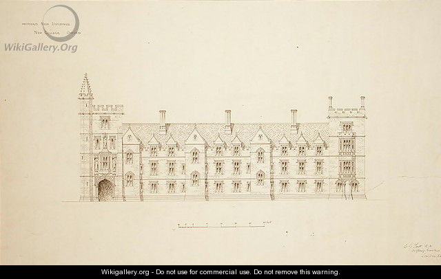 New College Oxford Proposed New Buildings, 1870-79 2 - Sir George Gilbert Scott