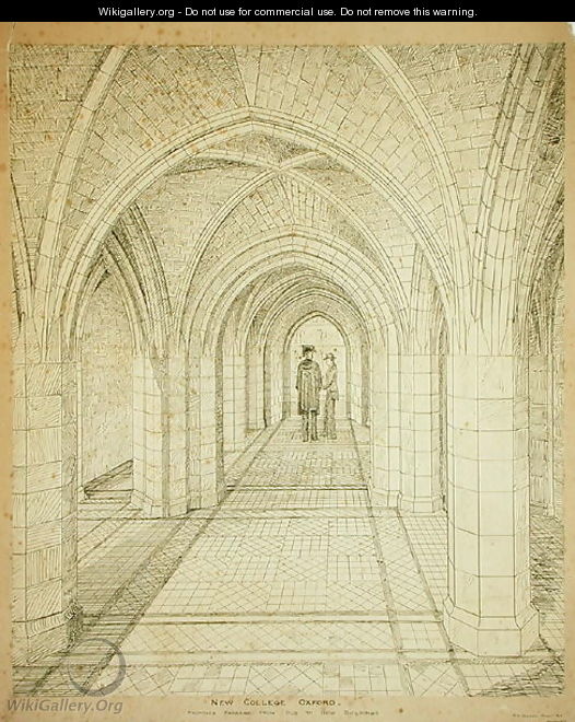 New College Oxford Proposed passage from Old to New Buildings, 1875-77 - Sir George Gilbert Scott