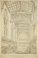 New College Chapel Interior view showing designs for proposed roof, 1875-77 - Sir George Gilbert Scott