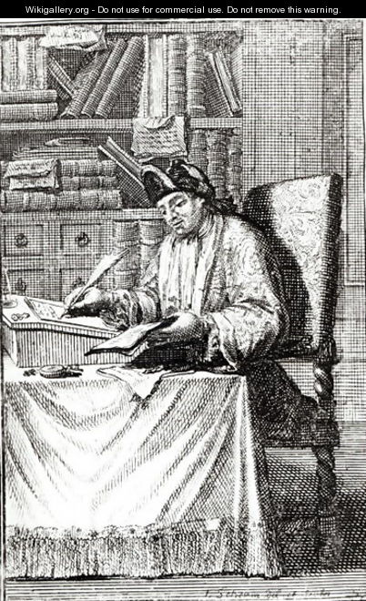 Portrait of Cyrano de Bergerac 1619-55 from an edition of his New Works - Lorenz Scherm