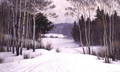 Woodland Trail in Winter - Boris Walentinowitsch Scherkow