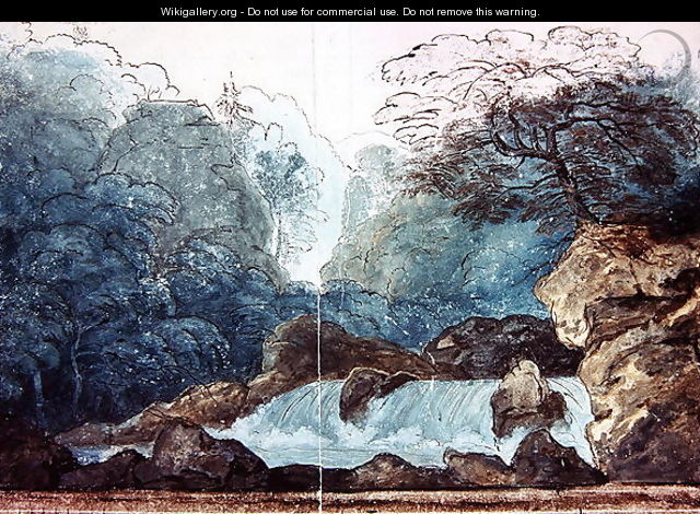 Waterfall in a Wood, set design for a production of Undine - Karl Friedrich Schinkel