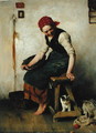 Young Girl with a Cat, 1884 - Theodor Schmidt