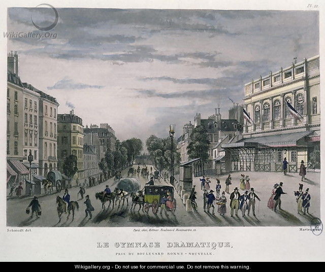 The Gymnase Dramatique theatre, Paris, 1832 - (after) Schmidt, Bernhard