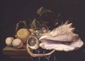 Still life with Strombus Shell and Fruit - Dirck Sauts