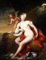 Newly Born Venus Cared for by Cupid - Godfried Schalcken