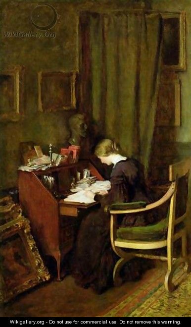 At Her Desk - Henry Thomas Schafer