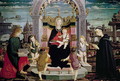 Virgin and Child Enthroned with St. John the Evangelist and the Blessed Giacomo Bertoni - Leonardo I Scaletti