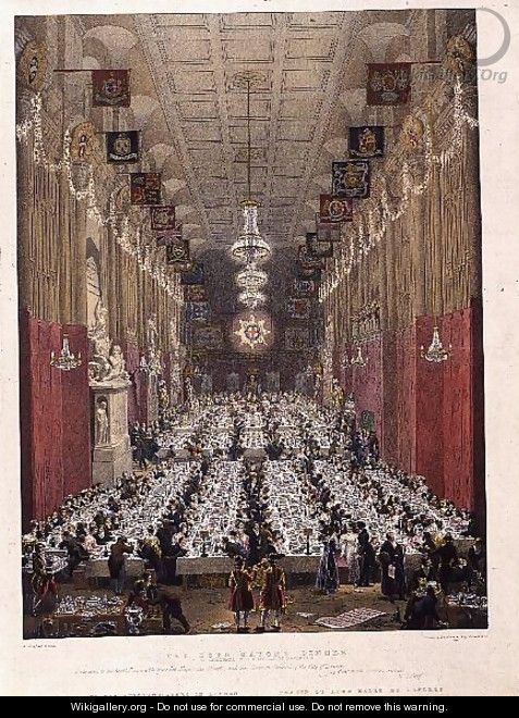 The Lord Mayors Dinner at the Guildhall, 9th November 1828 - George the Elder Scharf