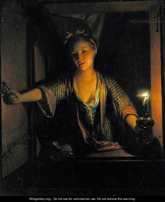 A Girl at the Window - Godfried Schalcken - WikiGallery.org, the ...