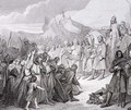 Charlemagne receives the Surrender of Witikind sic at Paderborn in 785, engraved by Joubert - Ary Scheffer