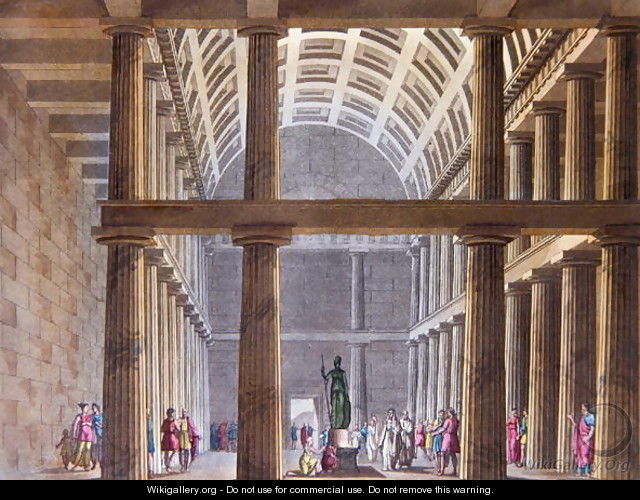 The Interior of the Parthenon, illustration from Le Costume Ancien ou Moderne by Jules Ferrario, engraved by G. Castellini, Milan 1821 - Alessandro Sanquirico