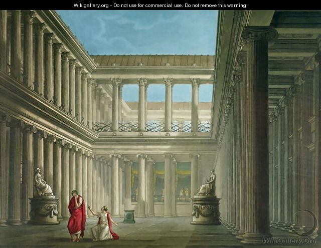 Interior of the Basilica in Pompeii, design for the opera LUltimo Giorno di Pompeii, 1827 - Alessandro Sanquirico