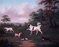 Sporting dogs in a landscape - J. Francis Sartorius