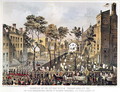 Departure of the 69th Regiment, N.Y.S.M., April 23rd 1861, the Irish Headquarters around St. Patricks Cathedral, corner of Prince and Mott Street, New York - Major and Knapp Sarony